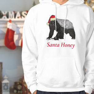 Funny Christmas Honey Badger Santa Honey Quote Hoodie
