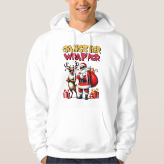 Funny Christmas Hoodie - Gangster Wrapper Santa