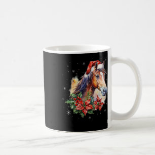 Funny Christmas Horse Santa Hat Animal Equestrian Coffee Mug