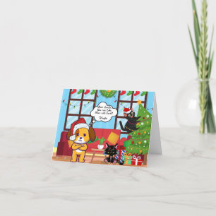 Funny Christmas Humour Bah Hum Dog Holiday Card