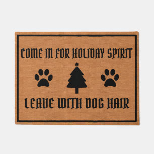 Funny Christmas Humour Dog Lover Rustic Minimalist Doormat