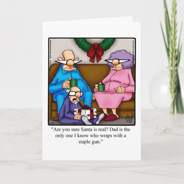 Funny Christmas Humour Greeting Card (Front)