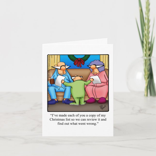 Funny Christmas Humour Greeting Card (Front)