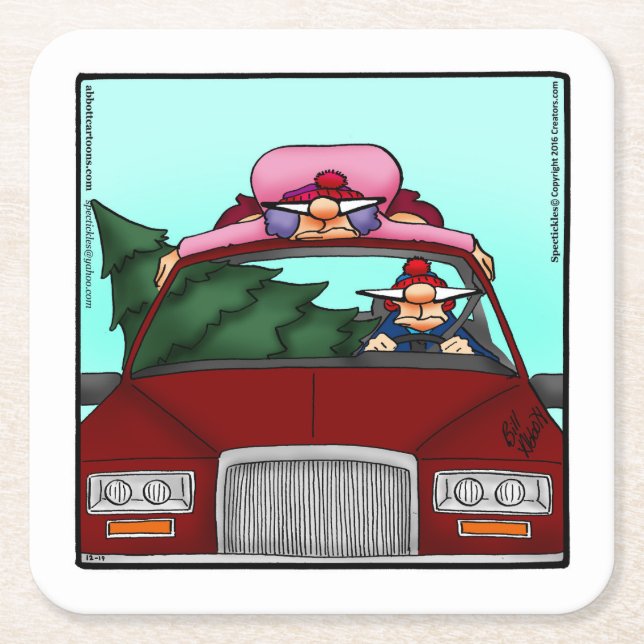 Funny Christmas Humour Paper Coasters (Front)