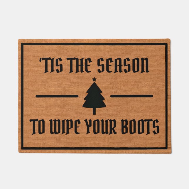 Funny Christmas Humour Rustic Simple Minimalist Doormat (Front)