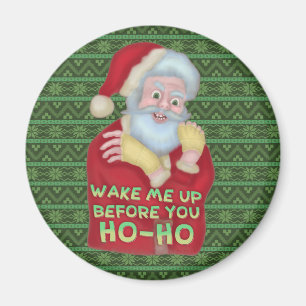 Funny Christmas Humour   Santa Claus Wake Me Up Magnet