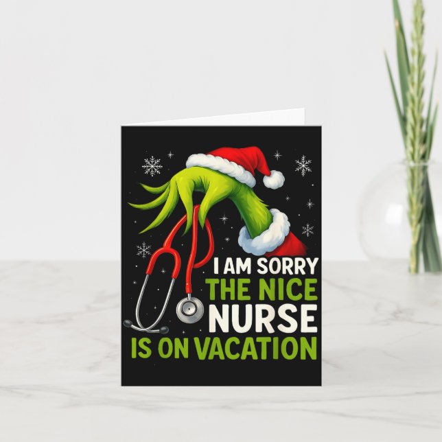 Funny Christmas I Am Sorry The Niche Nurse Medical Card (Front)