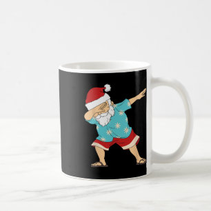 Funny Christmas In July Dabbing Santa Claus Hawaii Coffee Mug