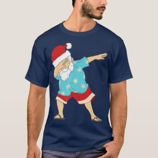 Funny Christmas In July Dabbing Santa Claus Hawaii T-Shirt