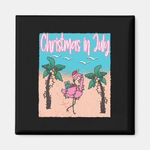 Funny Christmas In July Flamingo Beach Christmas I Magnet