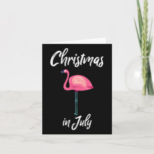 Funny Christmas In July Flamingo Summer Surf X-mas Card