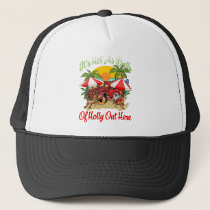 Funny Christmas In July Hot As Balls Santa Summer Trucker Hat