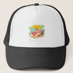 Funny Christmas In July Hot As Balls Santa Summer Trucker Hat