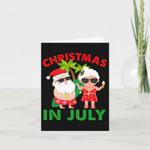 Funny Christmas In July Mr And Mrs Santa Claus Sum Card