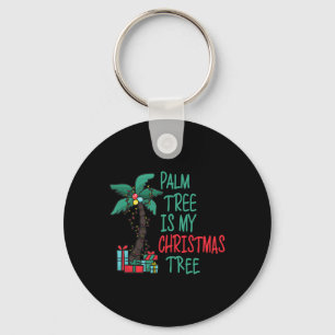 Funny Christmas In July Palm Tree Summer Christmas Key Ring