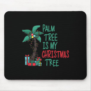 Funny Christmas In July Palm Tree Summer Christmas Mouse Pad