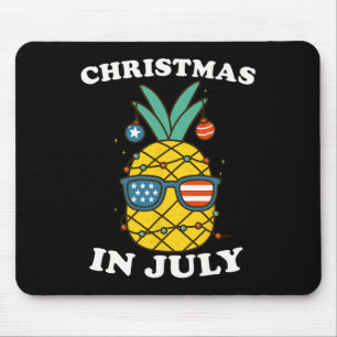 Funny Christmas In July Pineapple Usa Summer Beach Mouse Pad
