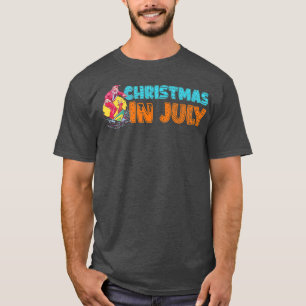 Funny Christmas In July Santa Beach Hat Sunglasses T-Shirt