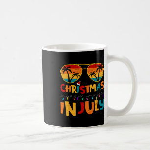 Funny Christmas In July Santa Hat Sungles Summer V Coffee Mug