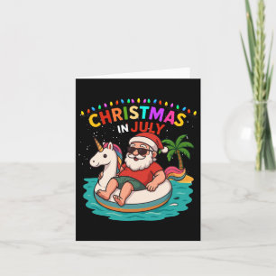 Funny Christmas In July Santa Hawaii Sungles Unico Card
