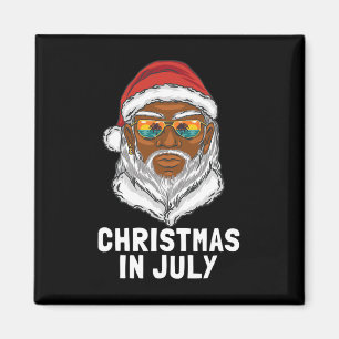 Funny Christmas In July Santa Sungles Summer Vacat Magnet