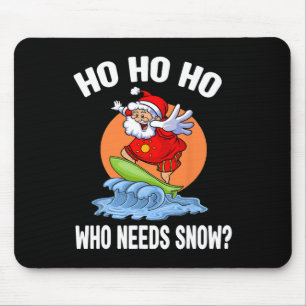 Funny Christmas In July Santa Surfing Summer Beach Mouse Pad