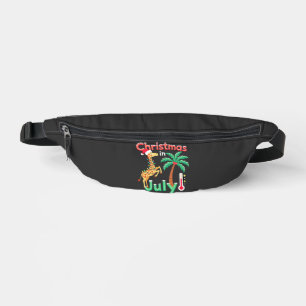 Funny Christmas in July Shirt Santa Giraffe Palm T Bum Bags