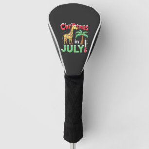 Funny Christmas in July Shirt Santa Giraffe Palm T Golf Head Cover