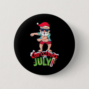 Funny Christmas In July Shirt Summer Dabbing Santa 6 Cm Round Badge