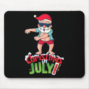 Funny Christmas In July Shirt Summer Dabbing Santa Mouse Pad