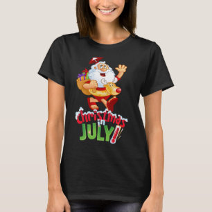 Funny Christmas In July Shirt Summer Reindeer Floa
