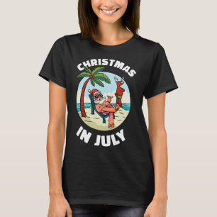 Funny Christmas In July Shirt Summer Santa On Beac