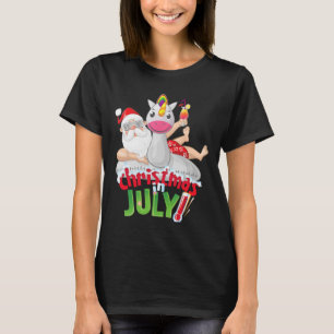 Funny Christmas In July Shirt Summer Unicorn Float