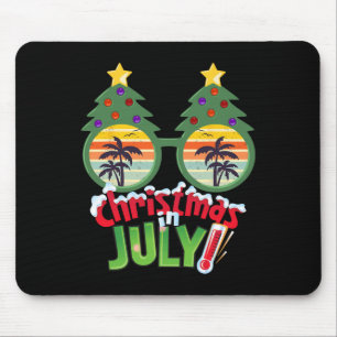 Funny Christmas In July Shirt Summer Xmas Tree Sun Mouse Pad