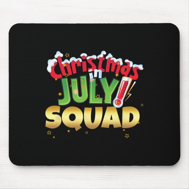 Funny Christmas In July Squad Shirt Summer Group S Mouse Pad (Front)