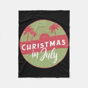 Funny Christmas In July Summer Vacation Fleece Blanket