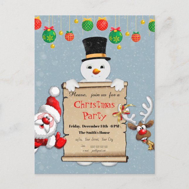 Funny Christmas Invitation for Christmas Party (Front)