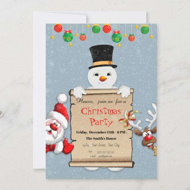 Funny Christmas Invitation for Christmas Party (Front)