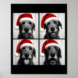 Funny Christmas Irish Wolfhound Santa Dog Lover Ph Poster