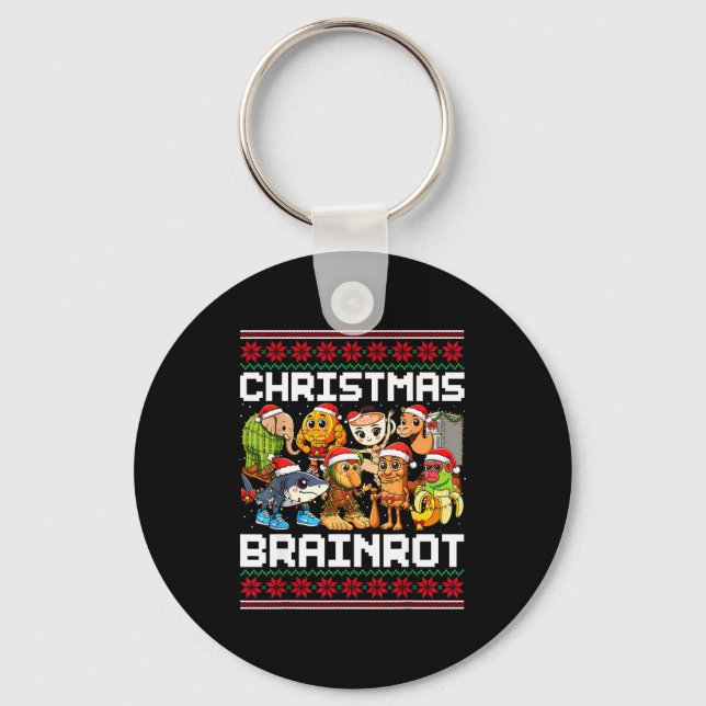 Funny Christmas Italian Brain Rot For Men Women Bo Key Ring (Front)