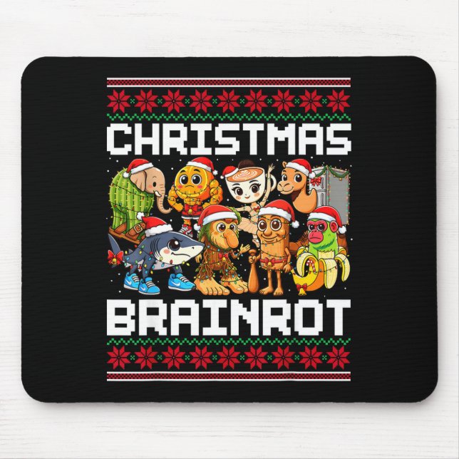 Funny Christmas Italian Brain Rot For Men Women Bo Mouse Pad (Front)