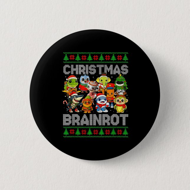 Funny Christmas Italian Brain Rot Italian Brainrot 6 Cm Round Badge (Front)