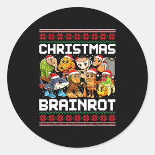 Funny Christmas Italian Brain Rot Italian Brainrot Classic Round Sticker