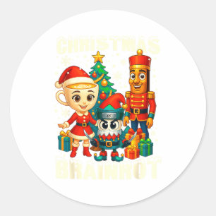 Funny Christmas Italian Brain Rot Italian Brainrot Classic Round Sticker