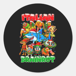 Funny Christmas Italian Brain Rot Italian Brainrot Classic Round Sticker