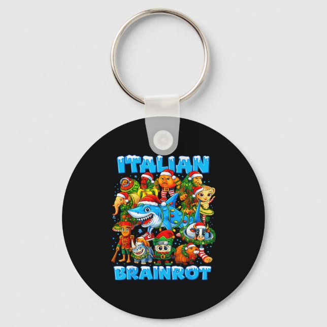 Funny Christmas Italian Brain Rot Italian Brainrot Key Ring (Front)