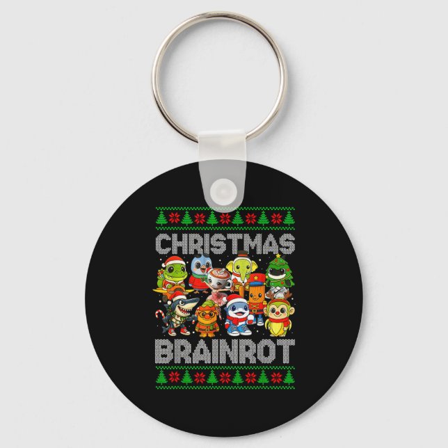 Funny Christmas Italian Brain Rot Italian Brainrot Key Ring (Front)