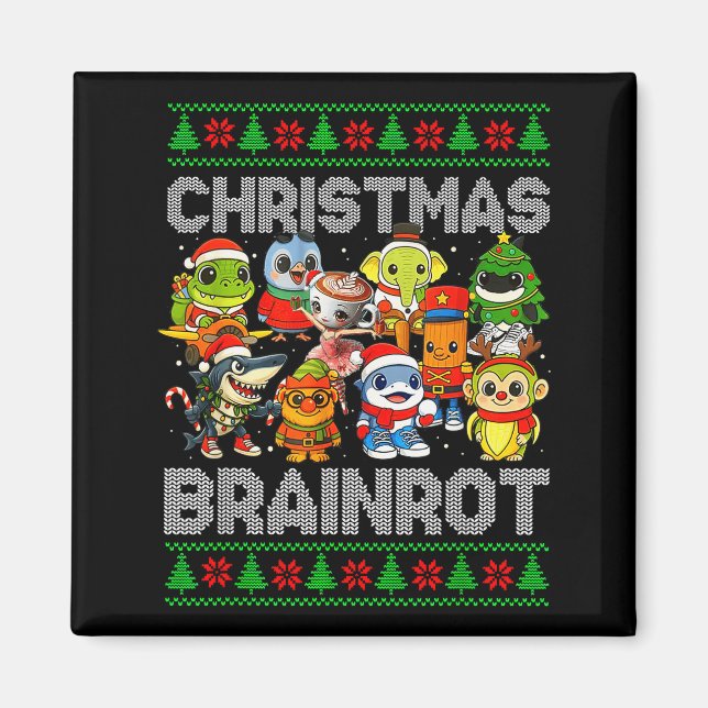 Funny Christmas Italian Brain Rot Italian Brainrot Magnet (Front)