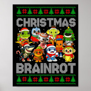 Funny Christmas Italian Brain Rot Italian Brainrot Poster