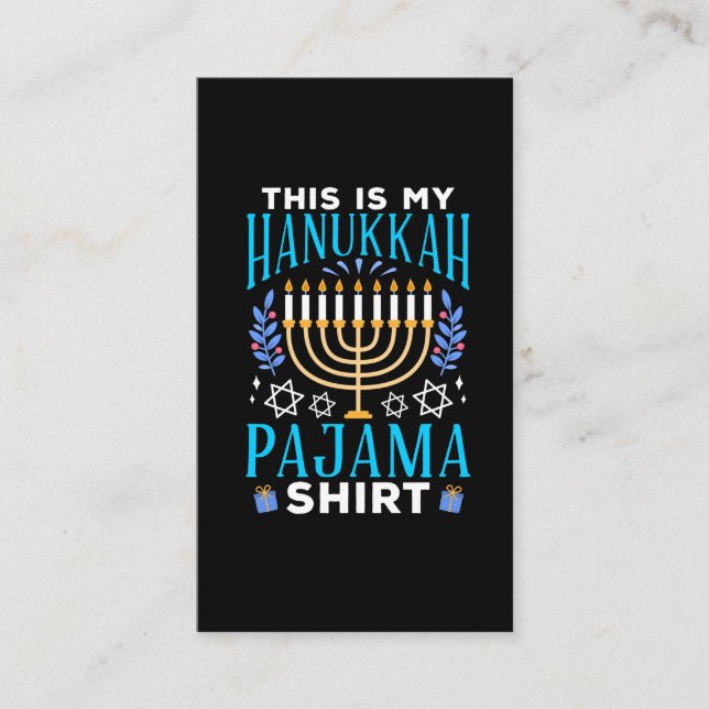 Funny Christmas Jewish Hanukkah Pajama Business Card (Front)